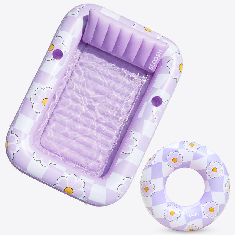 SLOOSH Purple Chase Flower Tanning Pool with Ring Best Bundle