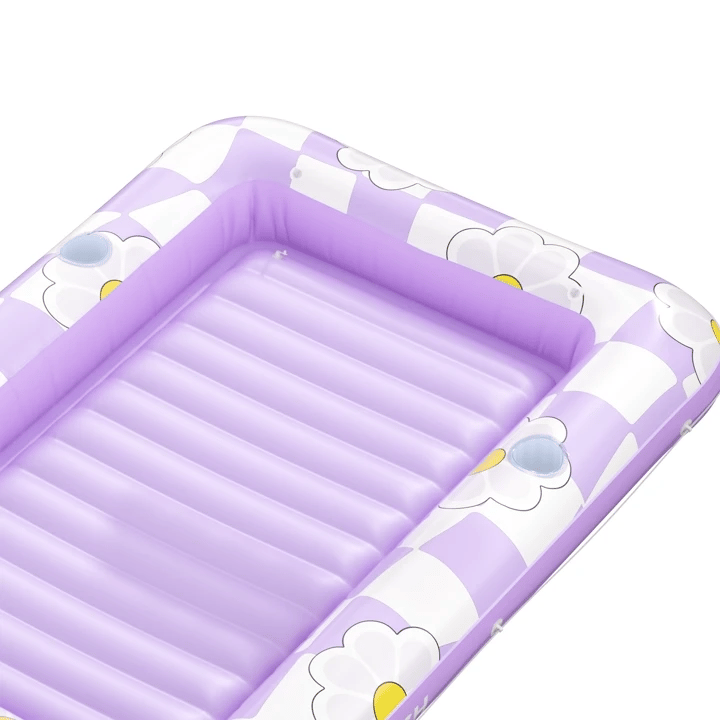 SLOOSH Inflatable Tanning Pool Lounger Float, Purple Chase Flower Bloom State, 70