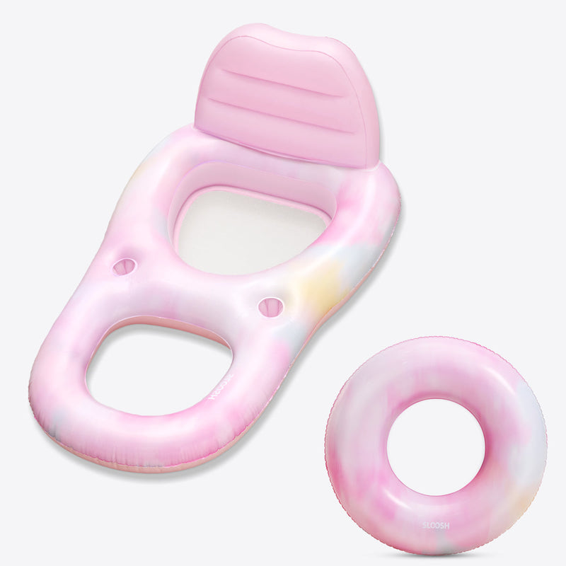 SLOOSH Pink Tie-dye Lounger with Ring Best Value Bundle