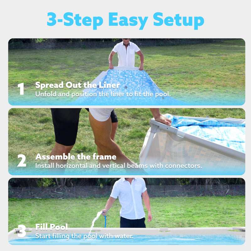 SLOOSH Rectangular Above Ground Pool - 7ft x 5ft x 23inch