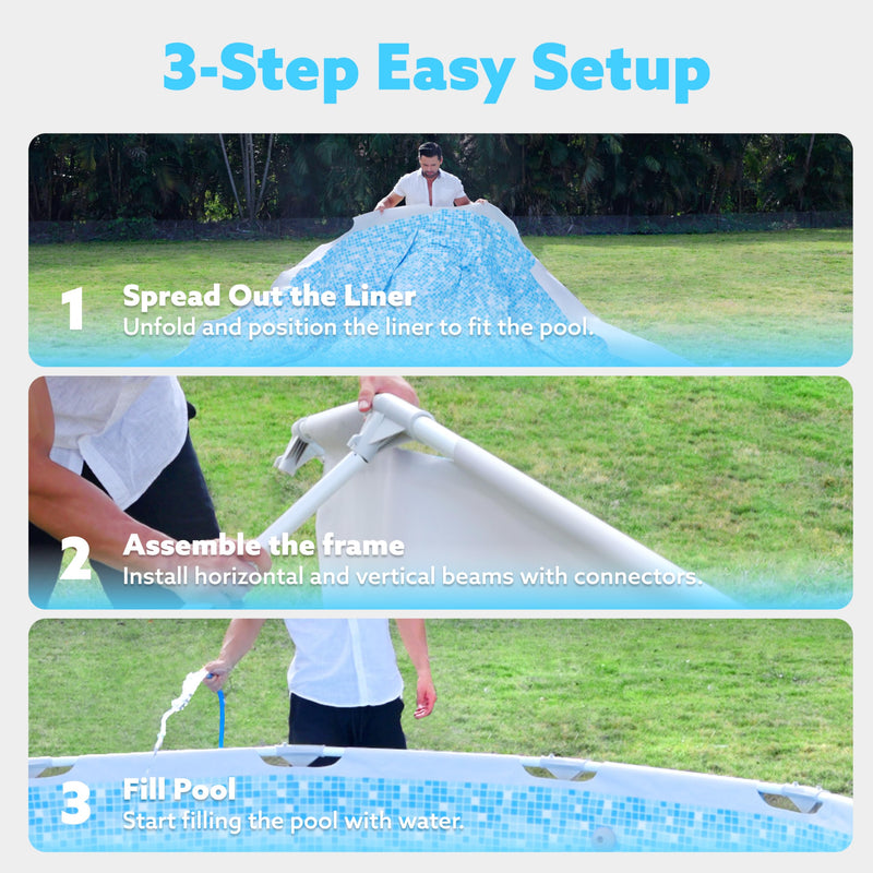 SLOOSH Round Above Ground Pool - 12ft x 30inch