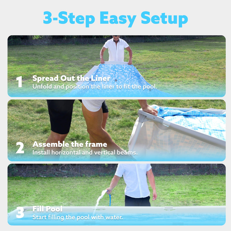 SLOOSH Rectangular Above Ground Pool - 10ft x 7ft x 30inch