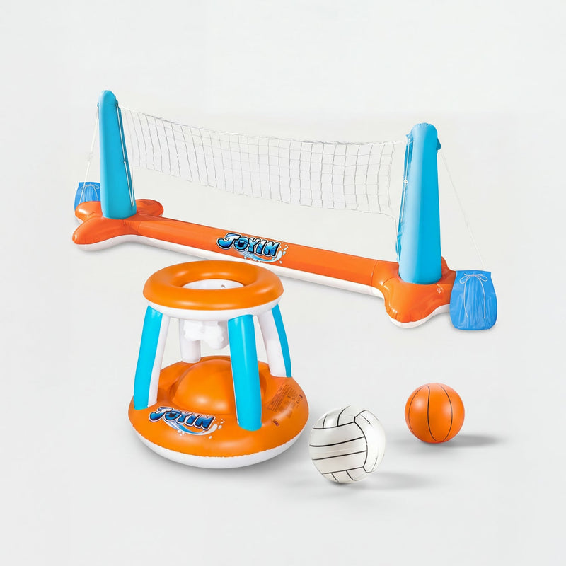 SLOOSH-Inflatable Basketball & Volleyball Pool Game Float Set