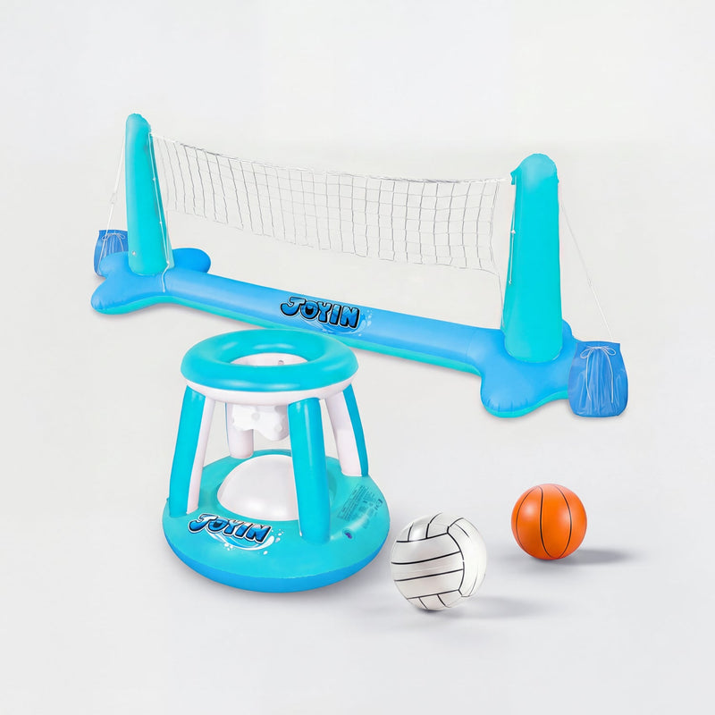 SLOOSH-Inflatable Basketball & Volleyball Pool Game Float Set