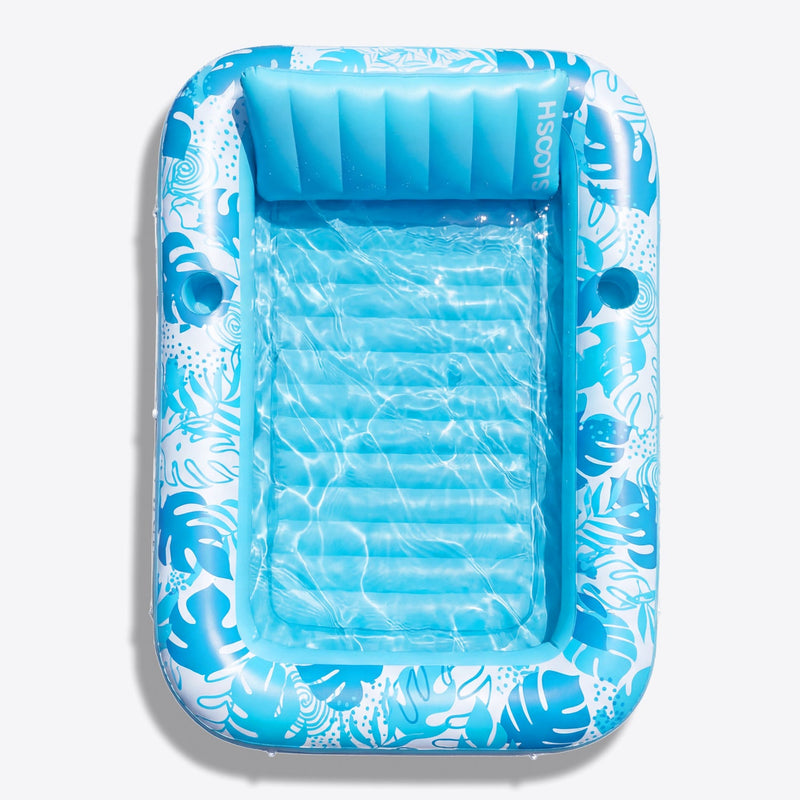 SLOOSH Inflatable Tanning Pool Lounger Float, Blue-XL, 85