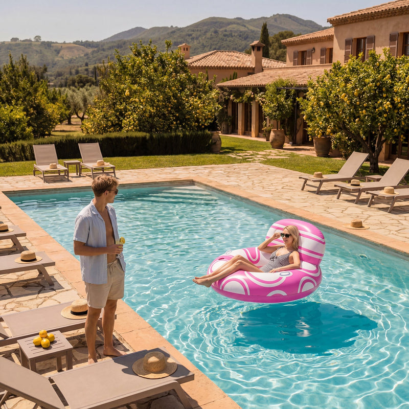 SLOOSH Inflatable Pool Floats Chair with Big Backrest, Blue, 42