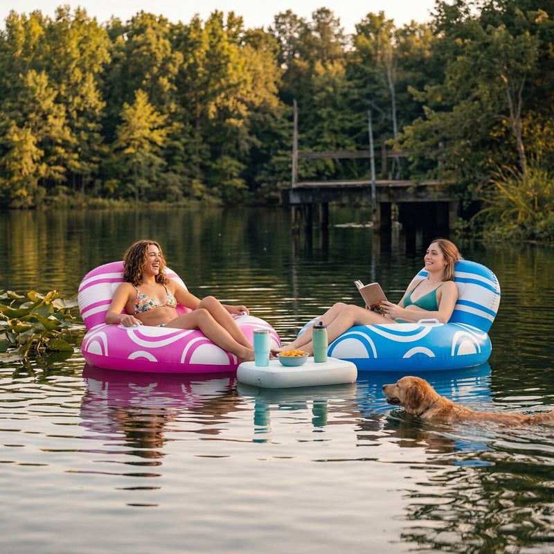 SLOOSH Inflatable Pool Floats Chair with Big Backrest, Pink, 42