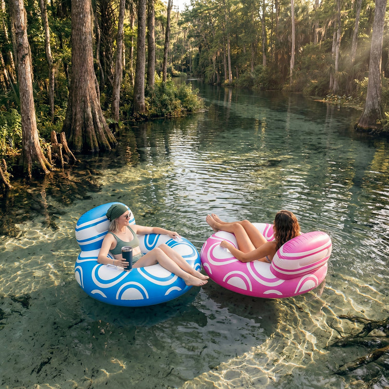 SLOOSH Inflatable Pool Floats Chair with Big Backrest, Pink, 42