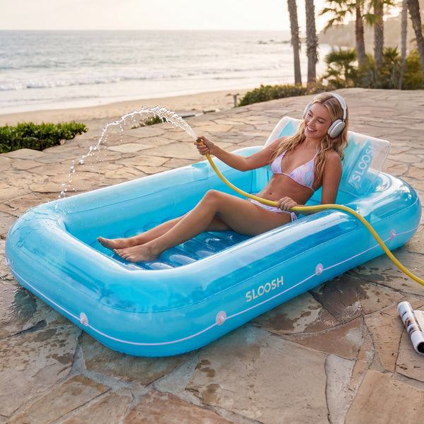 SLOOSH Transparent Inflatable Tanning Pool Lounger Float,  70