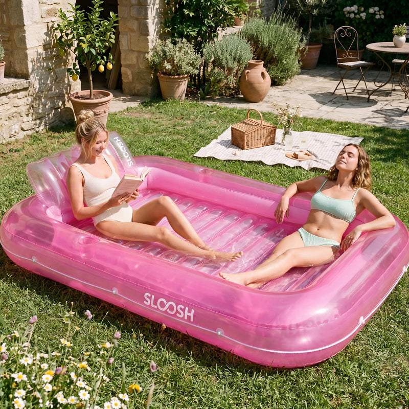 SLOOSH Transparent Inflatable Tanning Pool Lounger Float, 85