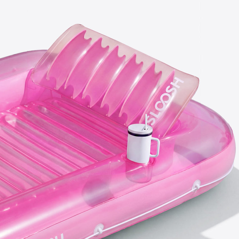 SLOOSH Transparent Inflatable Tanning Pool Lounger Float, 85