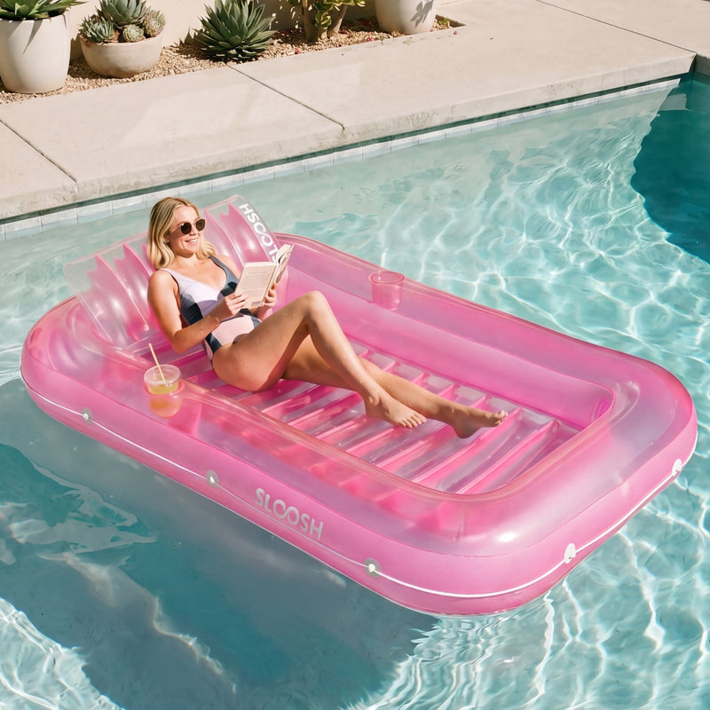 SLOOSH Transparent Inflatable Tanning Pool Lounger Float,  70