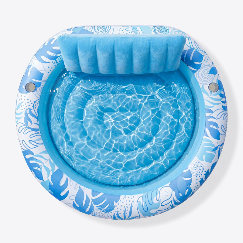 SLOOSH Inflatable Round Float  Float Tanning Pool, Blue, 72