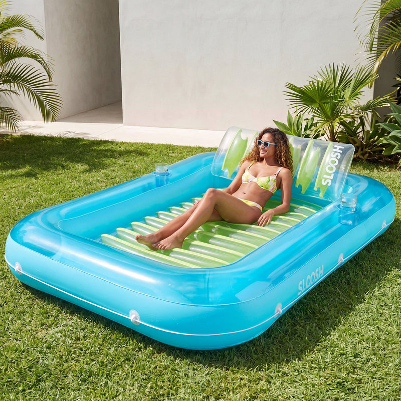 SLOOSH Transparent Inflatable Tanning Pool Lounger Float, 85