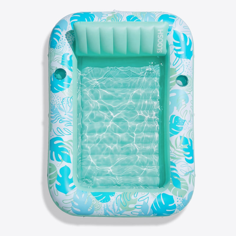SLOOSH Inflatable Tanning Pool Lounger Float, Pink Tie-dye-Bliss State, 70