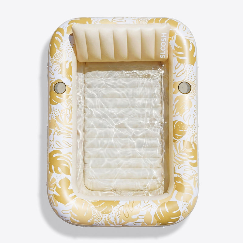 SLOOSH Inflatable Tanning Pool Lounger Float, Oatmeal White XL, 85