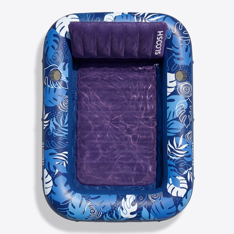 SLOOSH Inflatable Tanning Pool Lounger Float, Oatmeal White XL, 85