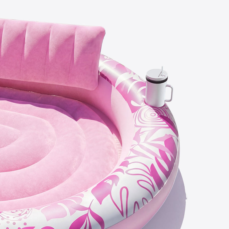 SLOOSH Inflatable Round Float Tanning Pool, Pink, 72
