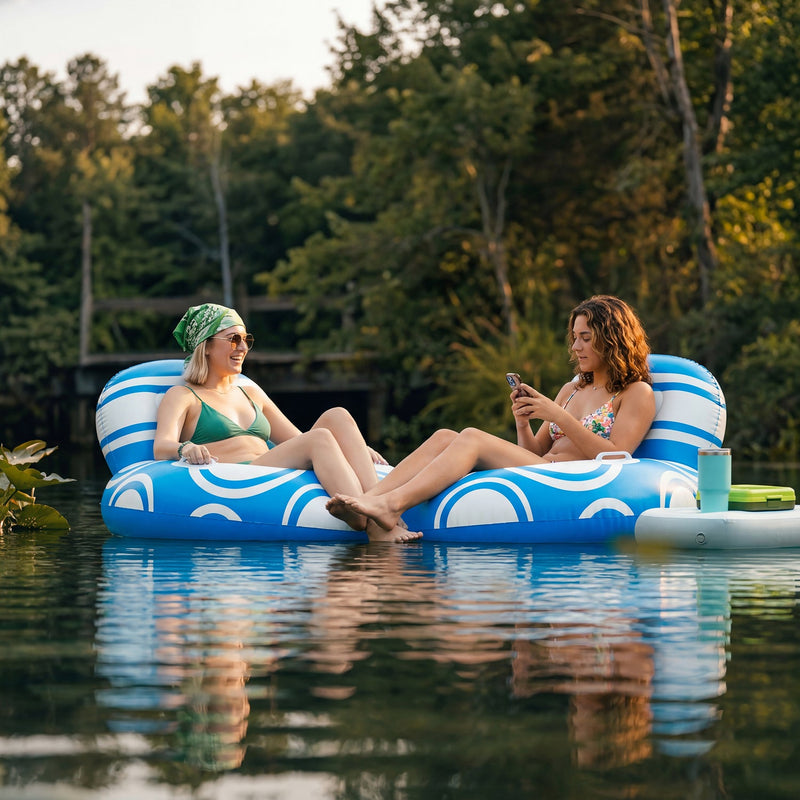 SLOOSH Inflatable Pool Floats Chair with Big Backrest, Pink, 42
