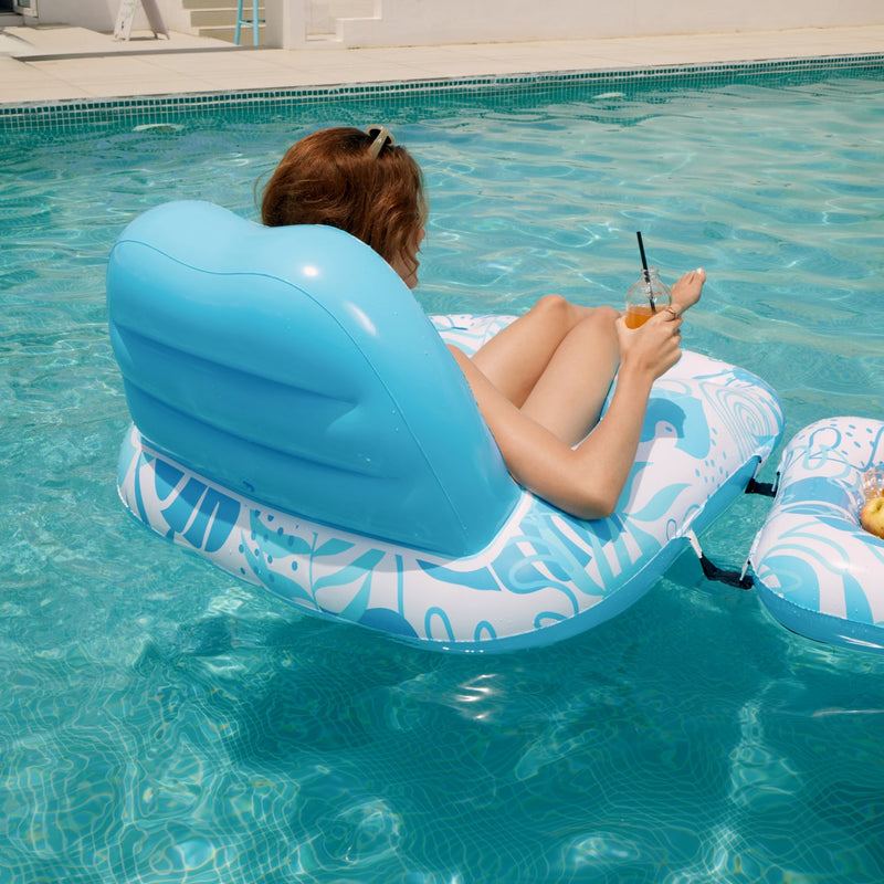 SLOOSH Inflatable Pool Chair with Cooler Blue