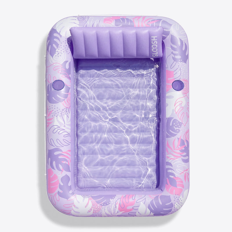 SLOOSH Inflatable Tanning Pool Lounger Float, Pink Marble, 70