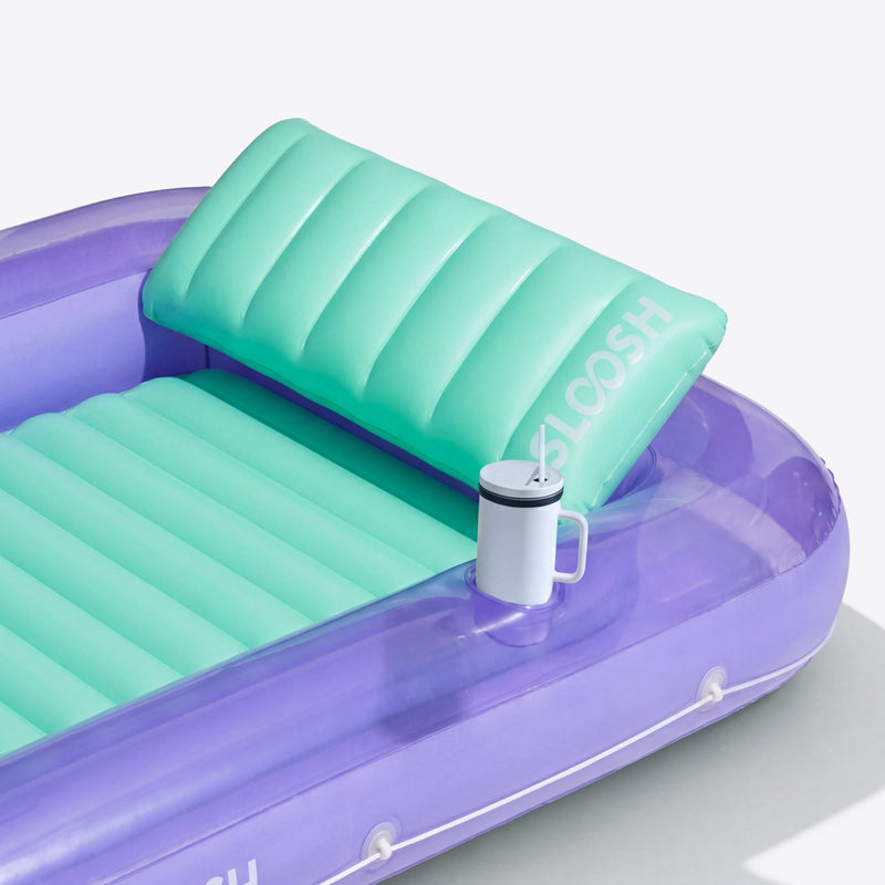SLOOSH Transparent Inflatable Tanning Pool Lounger Float,  70