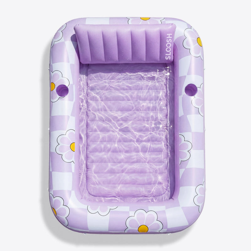SLOOSH Inflatable Tanning Pool Lounger Float, Pink Tie-dye-Bliss State, 70