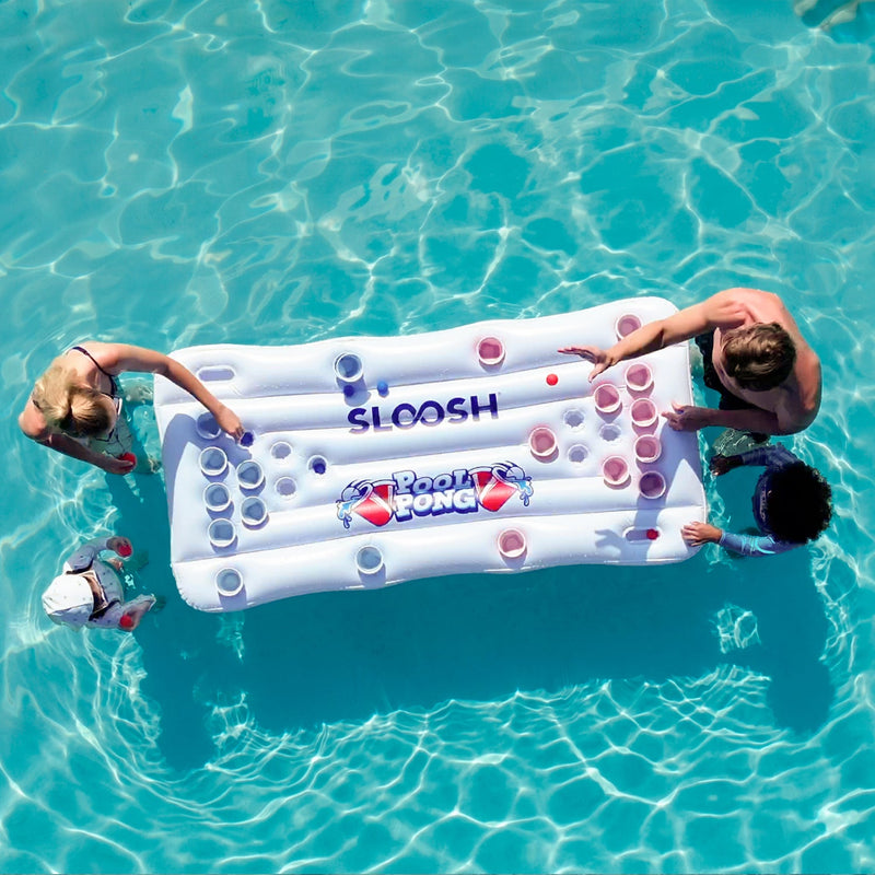 SLOOSH Inflatable Beer Pong Float–Play, Lounge, Chill