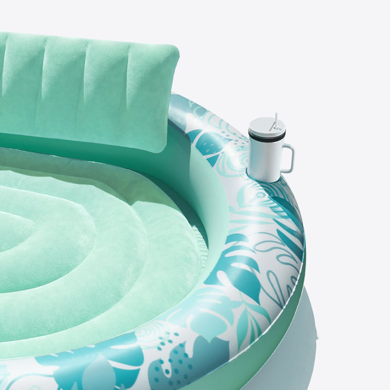 SLOOSH Inflatable Round Float  Float Tanning Pool, Blue, 72