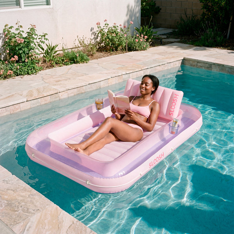 SLOOSH Transparent Inflatable Tanning Pool Lounger Float,  70