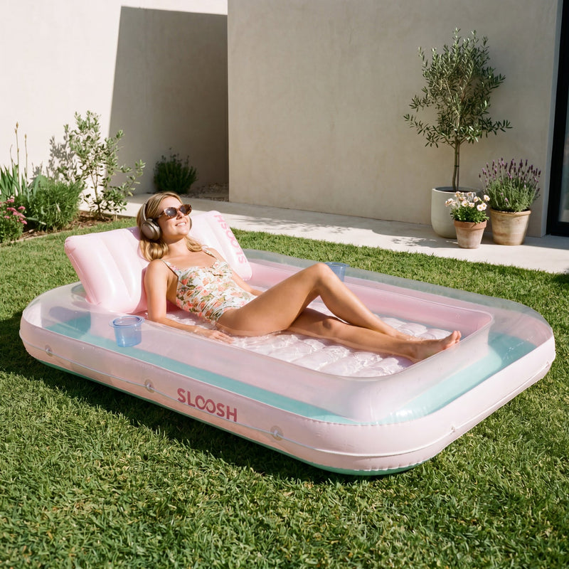 SLOOSH Transparent Inflatable Tanning Pool Lounger Float,  70