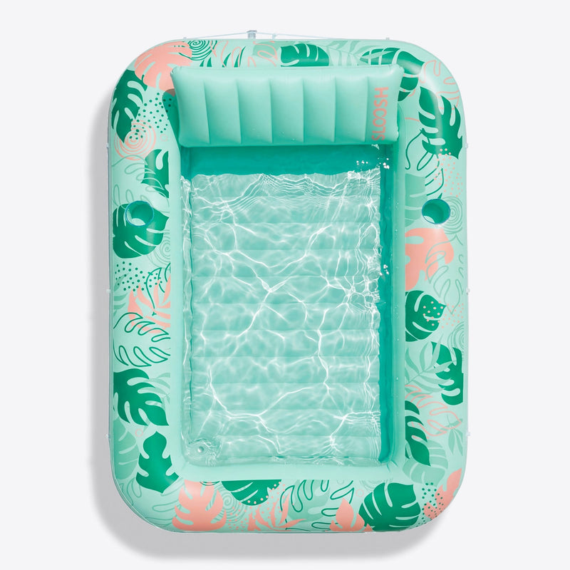 SLOOSH Inflatable Tanning Pool Lounger Float, Pink Marble, 70