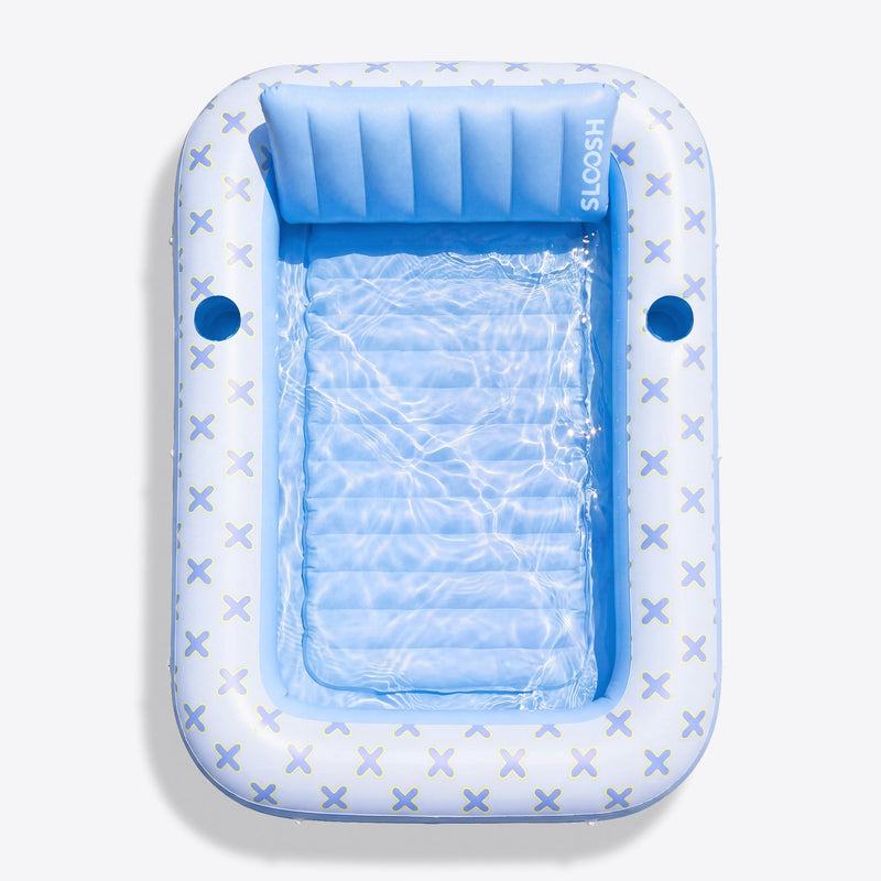 SLOOSH Inflatable Tanning Pool Lounger Float, Cyan Pink L, 70