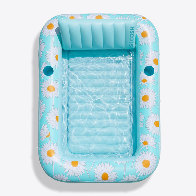 SLOOSH Inflatable Tanning Pool Lounger Float, Pink Tie-dye-Bliss State, 70