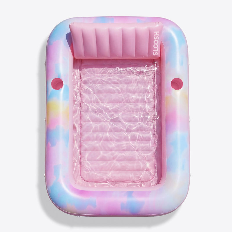 SLOOSH Inflatable Tanning Pool Lounger Float, Purple Chase Flower Bloom State, 70