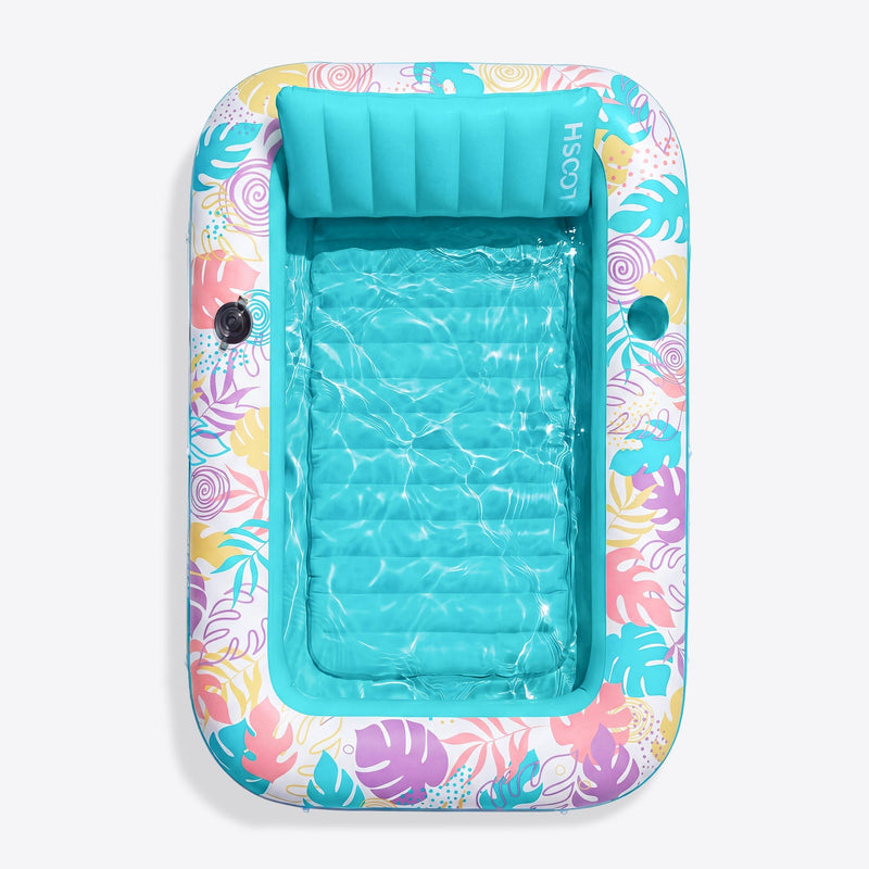 SLOOSH Tropical Inflatable Tanning Pool, Purple Tropical, 85