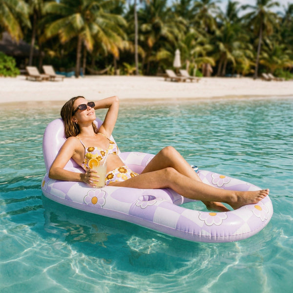 SLOOSH Inflatable Water Lounger, Purple Chase Flower-Bloom State