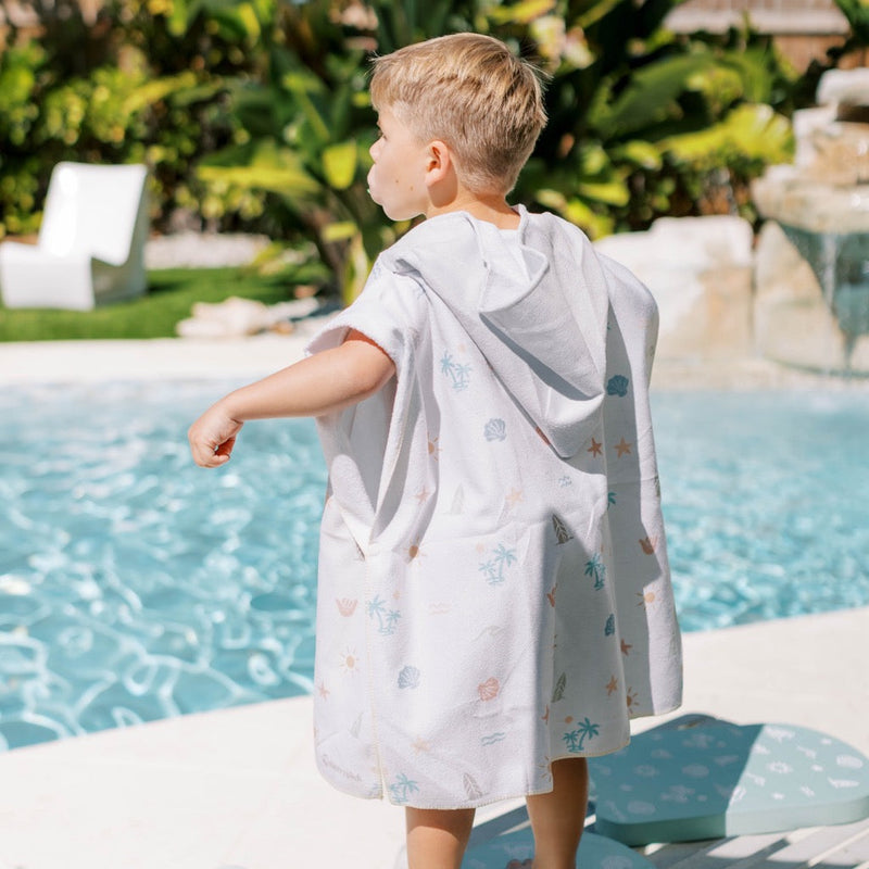Kids Hooded Beach Poncho - Quick Dry Pool & Swim Towel